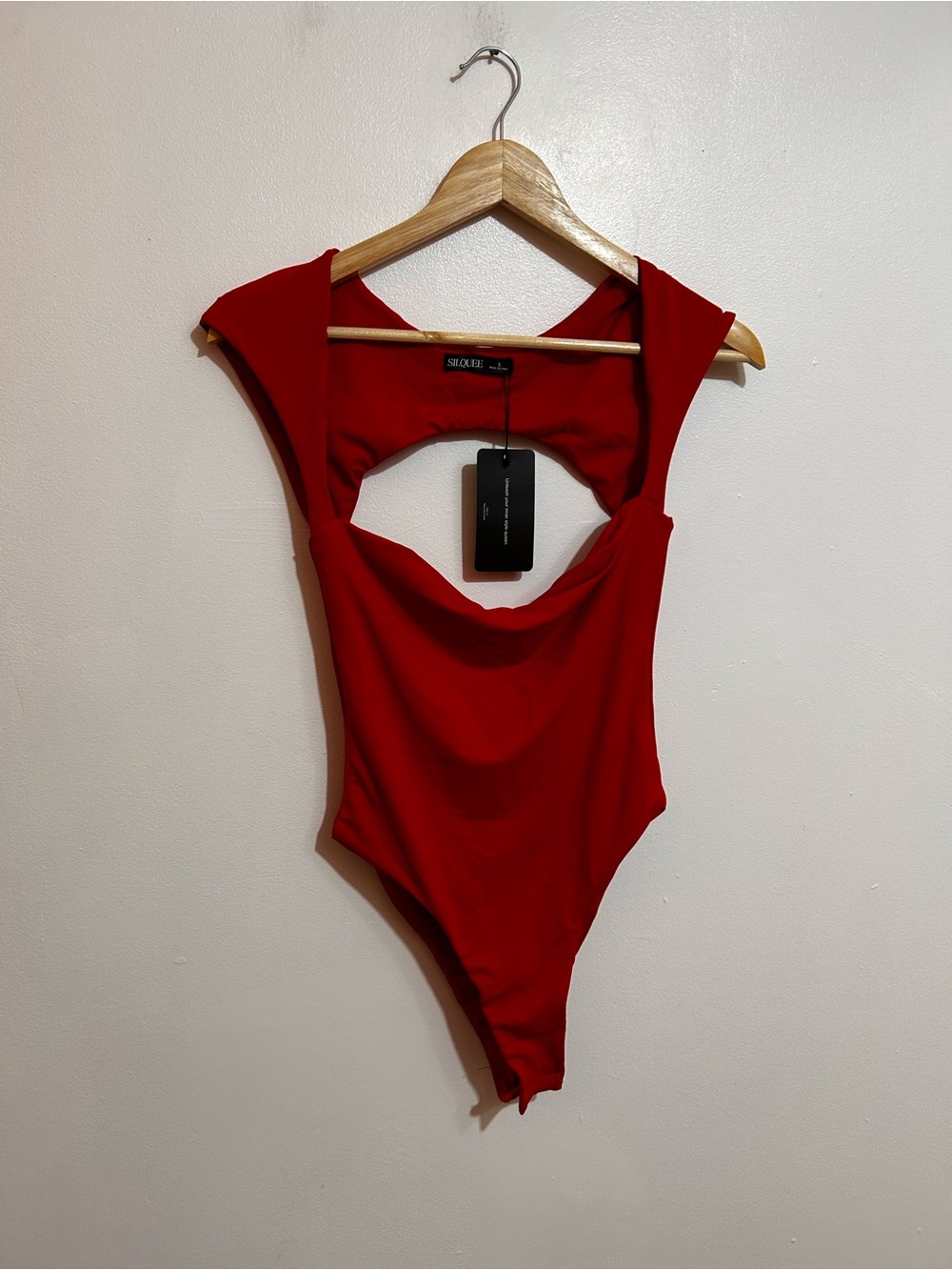 Red Cutout One-Piece Bodysuit